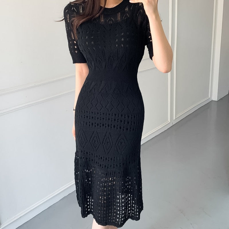 Levoire | Robe Décontractée Tricot A-Ligne Été