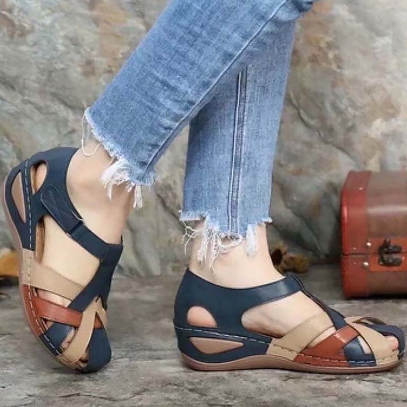 Levoire | Sandales Pour Femmes Avec Boucle Et Semelle Ergonomique Bleu
