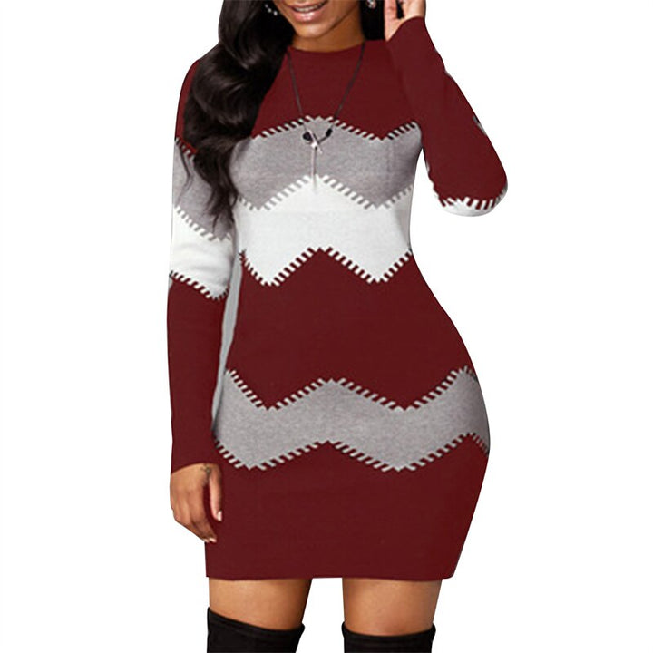 Levoire | Robe Tricotée Bodycon Printemps vin rouge