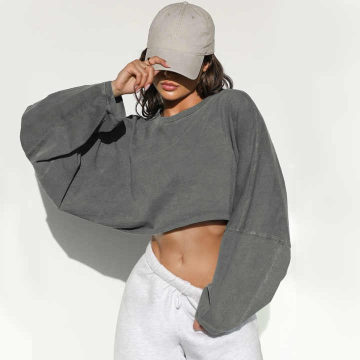Levoire | Sweatshirt Court Élégant Gris (Épuisé)