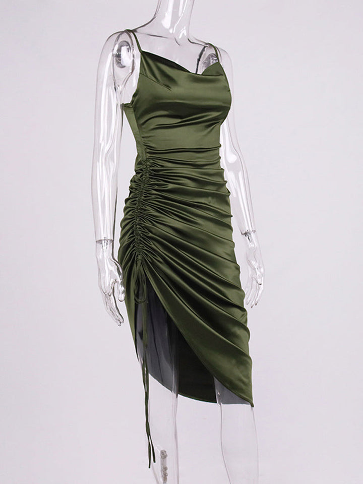 Levoire | Silke Bardot Ruché Corset Midi Robes