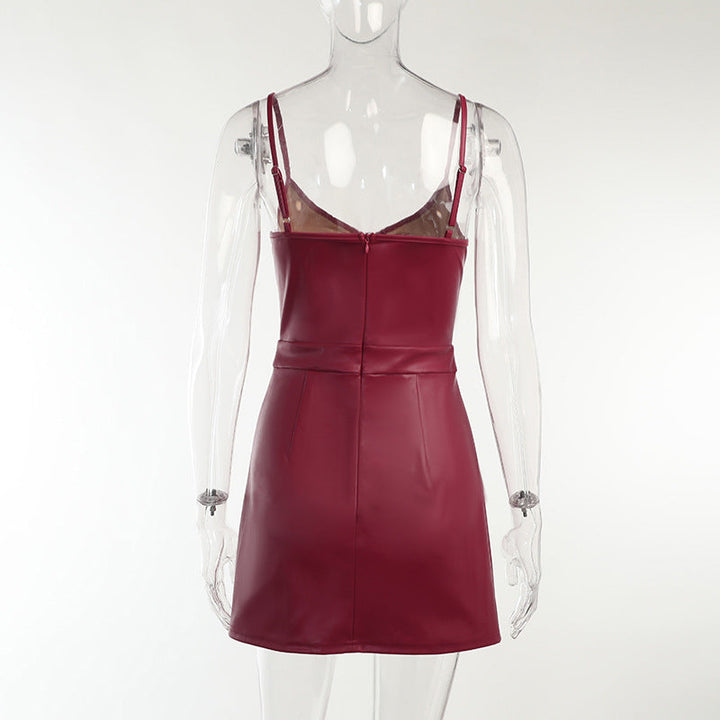 Levoire | Textile Cuir Creux Asymétrique Mini Robe