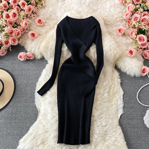 Levoire | Robe Tricot Été Manches Courtes Noir Une taille
