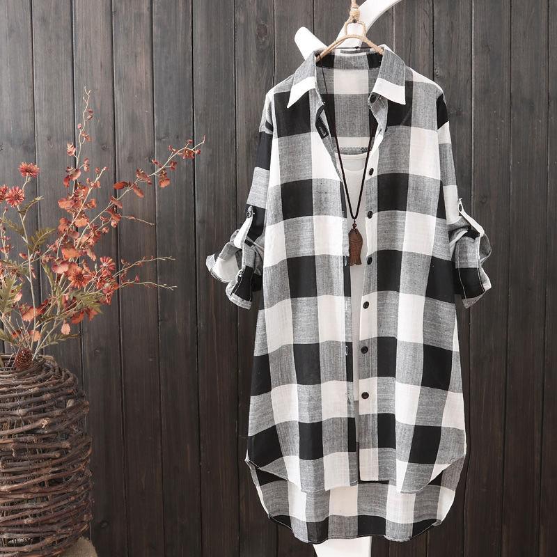 Levoire | Blouse Surtaillée Pour Femmes Noir Blanc Carreauté