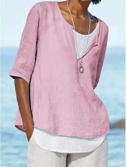 Levoire | Chemise À Col En V Pour Femmes Rose