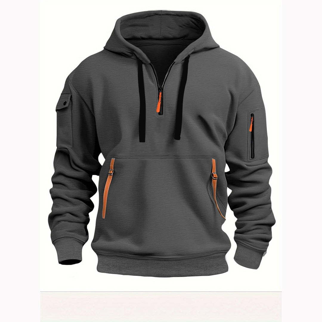 Levoire | Sweat à capuche à fermeture éclair semi-ouverte Gris foncé