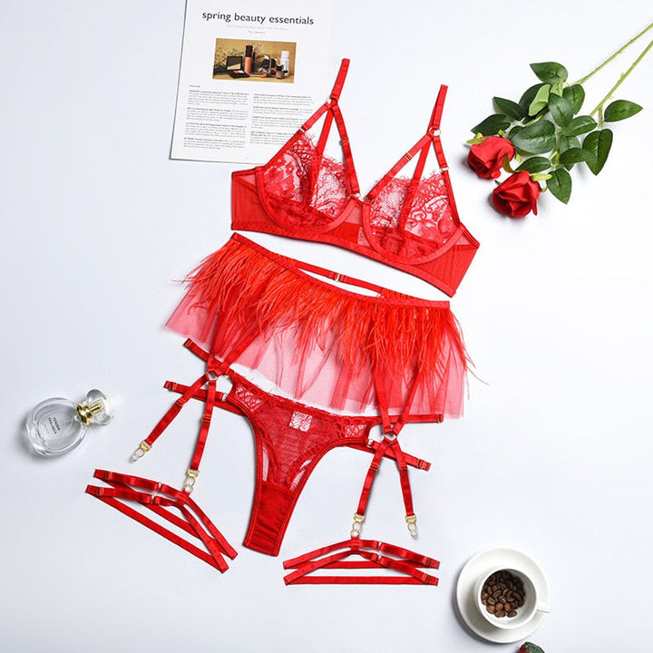 Levoire | Ensemble De Vêtements En Plumes Rot