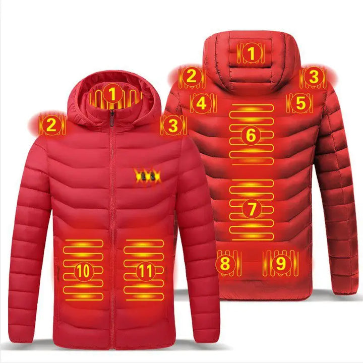 Levoire | Veste Chauffante Usb Intelligente Pour Homme 11 Rouges chauffés