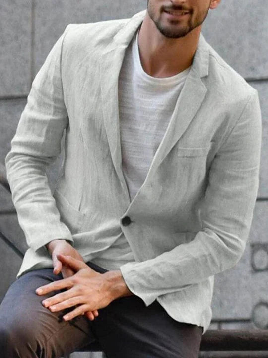 Levoire | Blazer En Lin Pour L'Homme Soucieux Des Tendances Gris