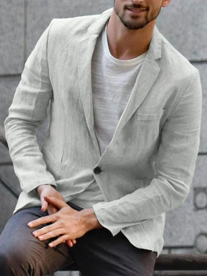 Levoire | Blazer En Lin Pour L'Homme Soucieux De La Tendance Gris