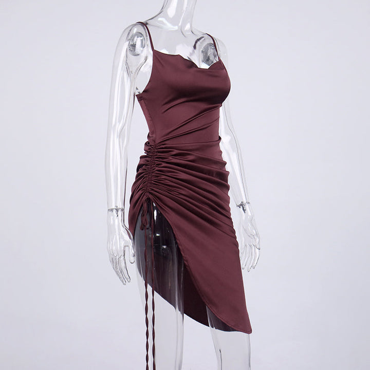 Levoire | Silke Bardot Ruché Corset Midi Robes