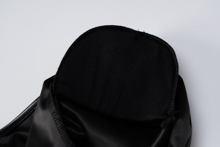 Levoire | Robe Mini Froncée En Cuir Synthétique À Manches Longues