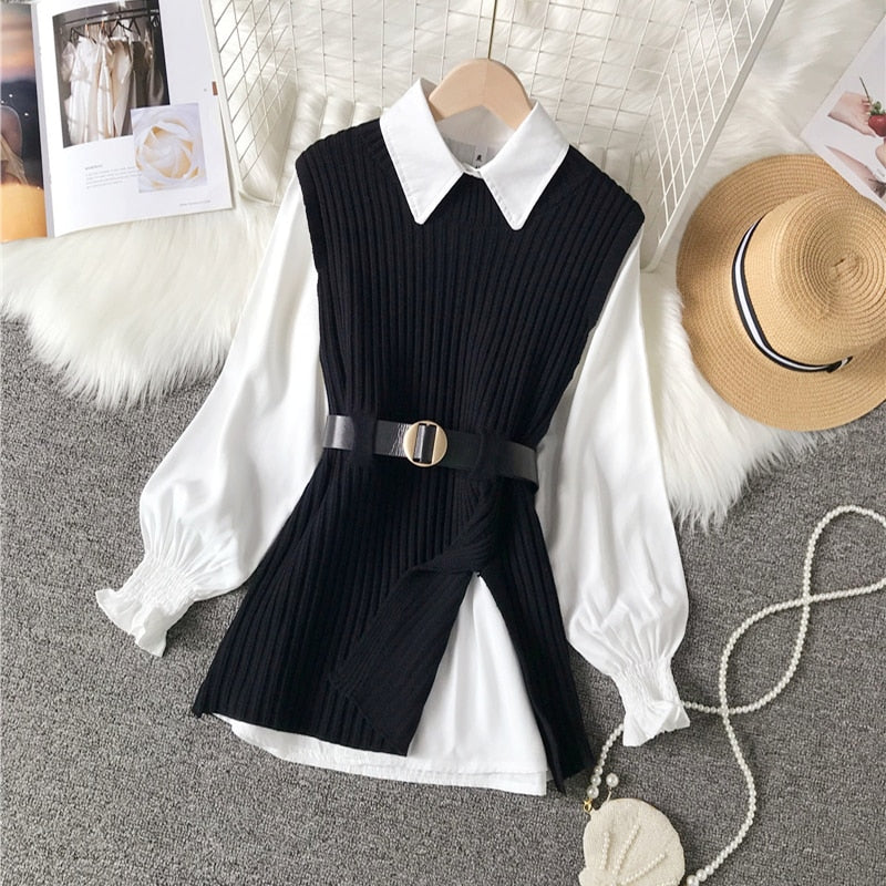 Levoire | Blouse Sweater Ensemble 2 Pièces, Décontracté Et Confortable