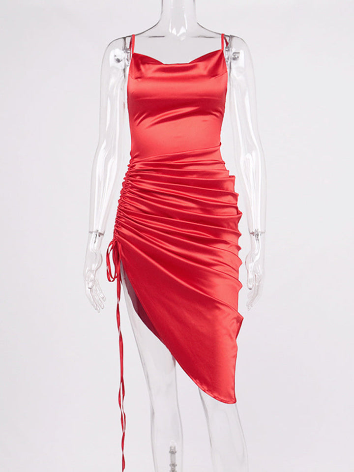 Levoire | Silke Bardot Ruché Corset Midi Robes