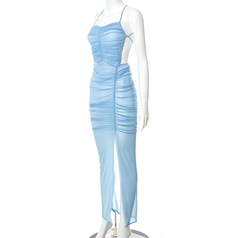 Levoire | Mousseline Sans Bretelles Dos Ouvert Robe Maxi