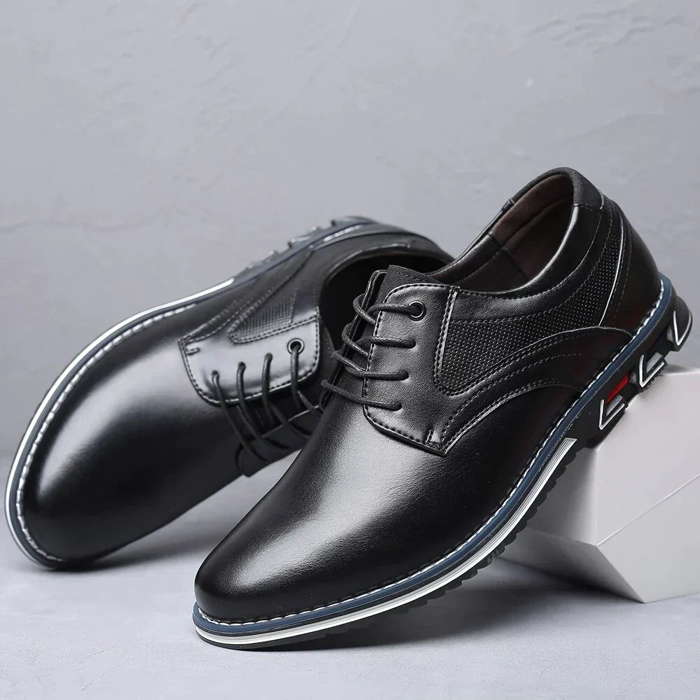 Levoire | Chaussures En Cuir Officielles Pour Hommes Noir