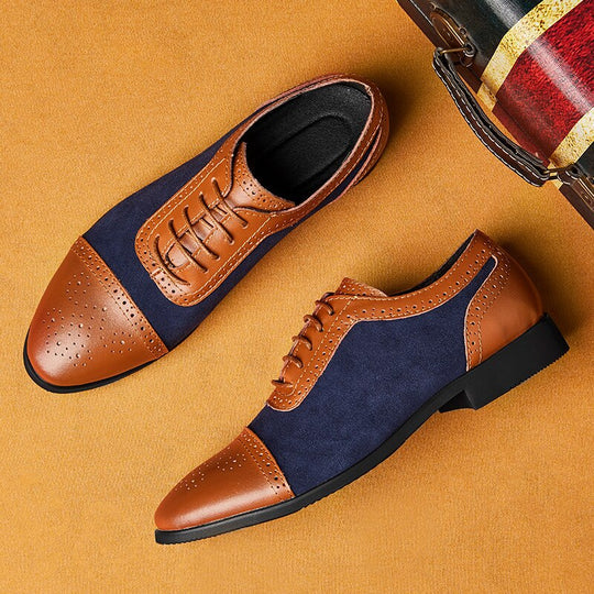 Levoire | Chaussures à bout en moleskine sans glissade Braun bleu