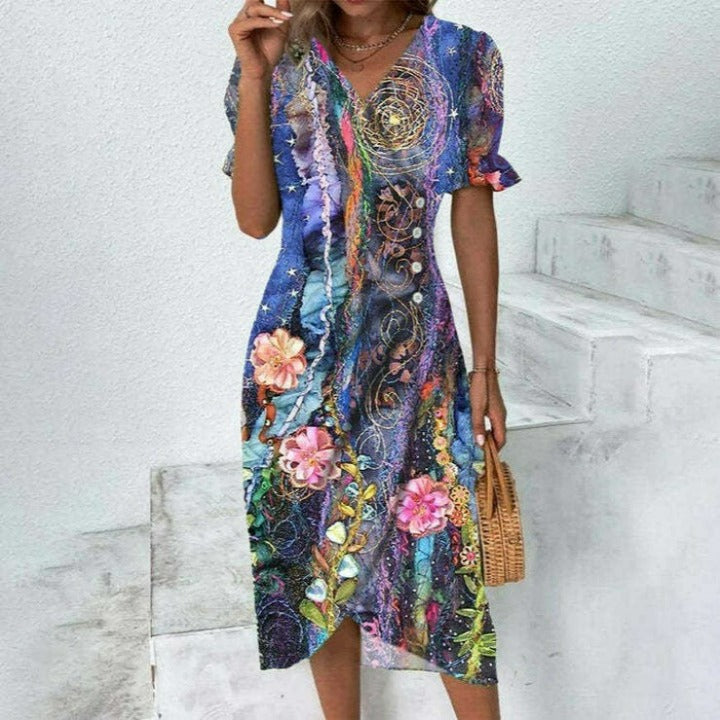 Levoire | Elegant Floral Femme Robes Violet