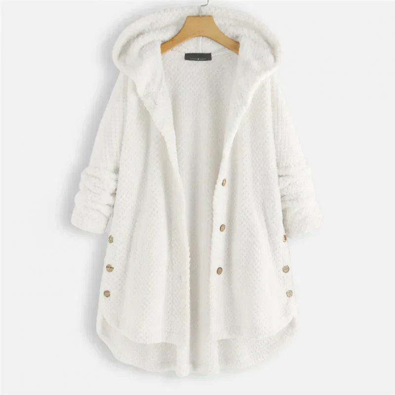 Levoire | Manteau En Tricot Avec Capuche Blanc
