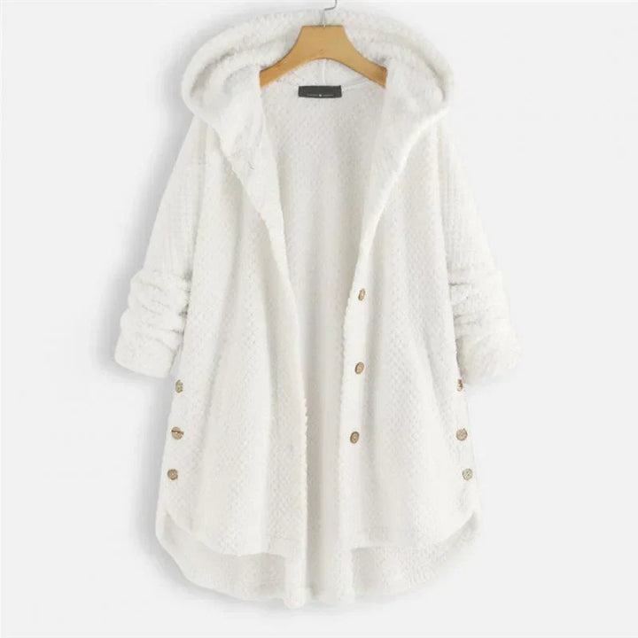 Levoire | Manteau En Tricot Avec Capuche Blanc
