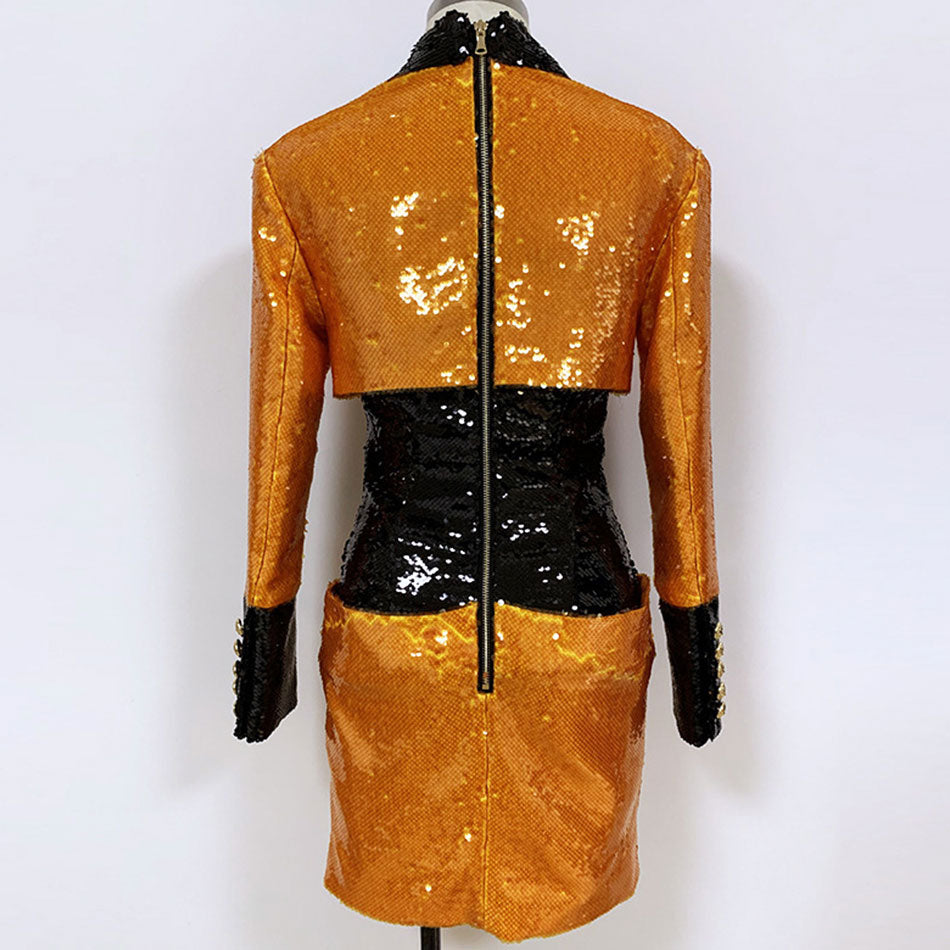 Levoire | Paillettes Enfoncées Cols Sans Manches Robes Mini