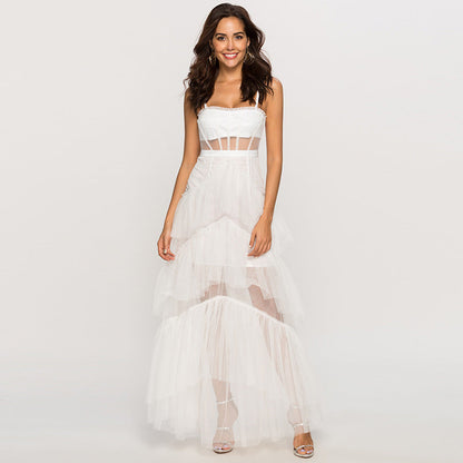 Levoire | Robe Maxi Corset Blonde À Épaules Dénudées