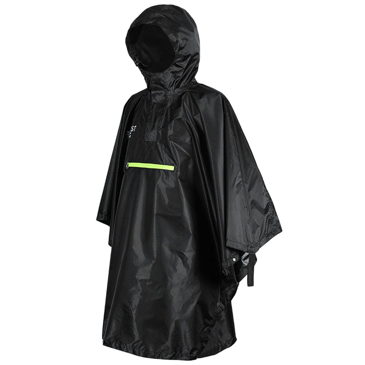 Levoire | Poncho Avec Bande Réfléchissante Noir Une taille