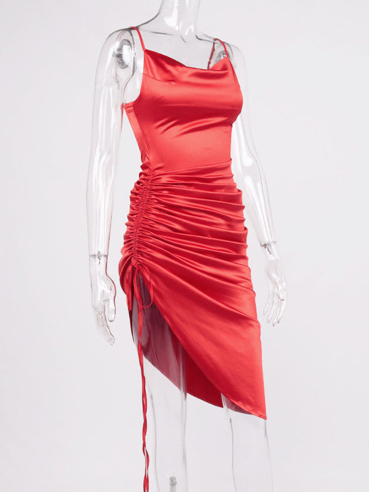 Levoire | Silke Bardot Ruché Corset Midi Robes