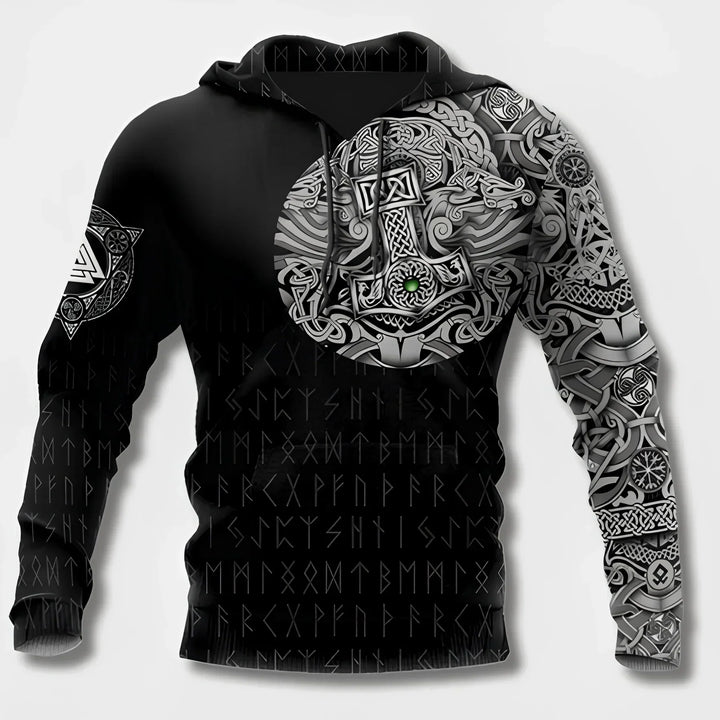 Levoire | Sweat À Capuche Inspiré Par Les Vikings Pour Hommes Supersombre