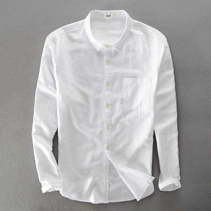 Levoire | Chemises Longues À Manches Confortables Avec Bouton Et Poche Blanc