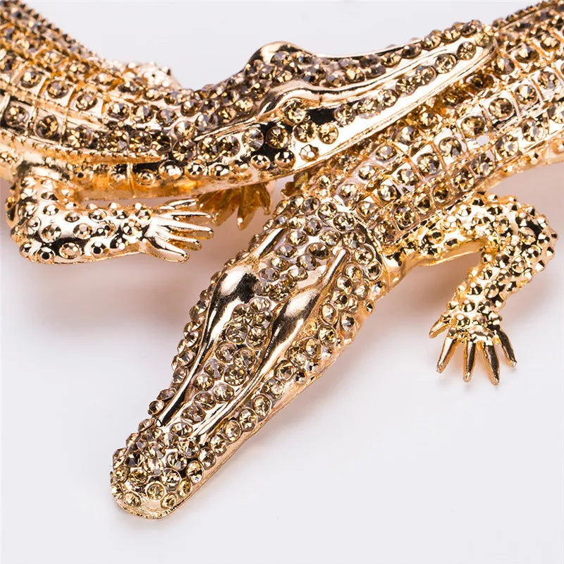 Levoire | Collier En Crocodile En Cristal Brillant Pour Un Look Accrocheur