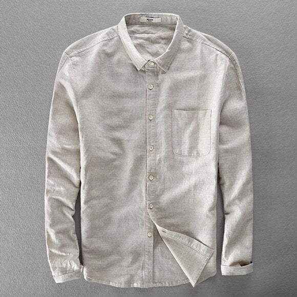 Levoire | Chemises Longues À Manches Confortables Avec Bouton Et Poche Beige