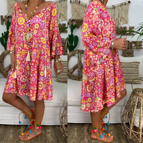 Levoire | Robe À Col En V Fleurie Confortable