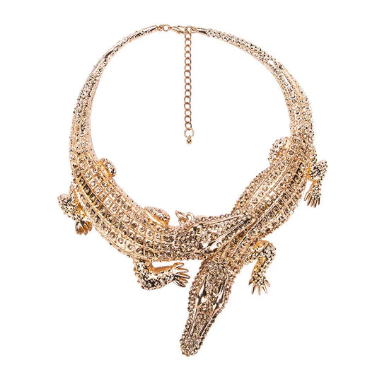 Levoire | Collier En Crocodile En Cristal Brillant Pour Un Look Accrocheur C