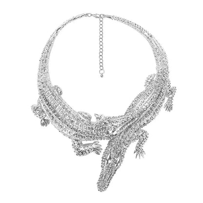 Levoire | Collier En Crocodile En Cristal Brillant Pour Un Look Accrocheur