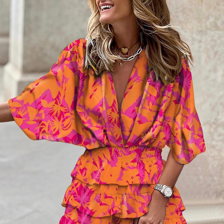 Levoire | Robe Polyvalente Avec Décolleté En V Orange