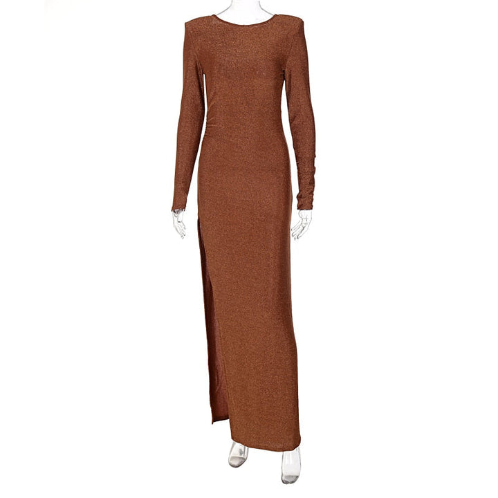 Levoire | Robe À Bretelles Dos Nu À Manches Longues En Paillettes