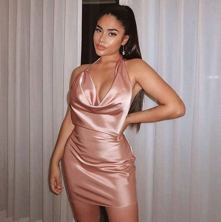 Levoire | Robes Mini En Satin À Bretelles Spaghetti