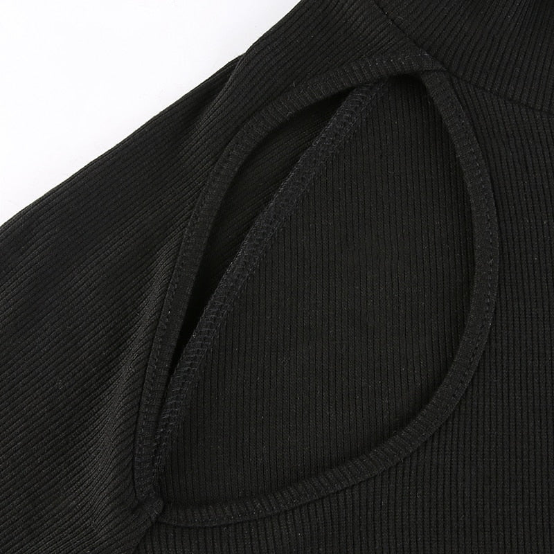 Levoire | Noir Onto Tricoté Manches Longues Robe Maxi