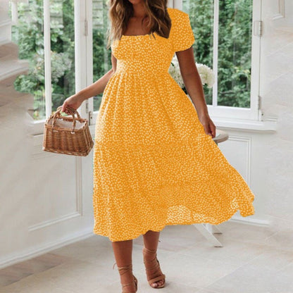Levoire | Robe Avec Imprimé À Pois Pour Femmes Jaune