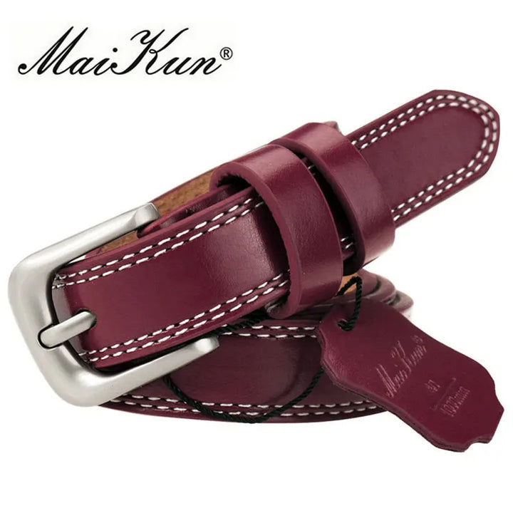 Levoire | Ceinture En Cuir Pour Femmes Bordeaux