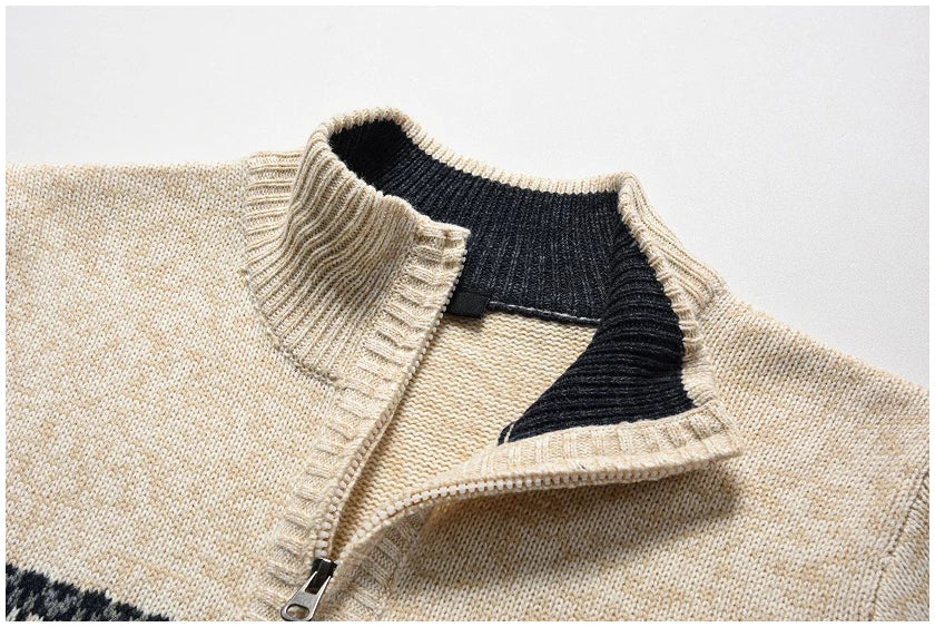 Levoire | Noël Pull Tricoté Avec Fermeture Éclair