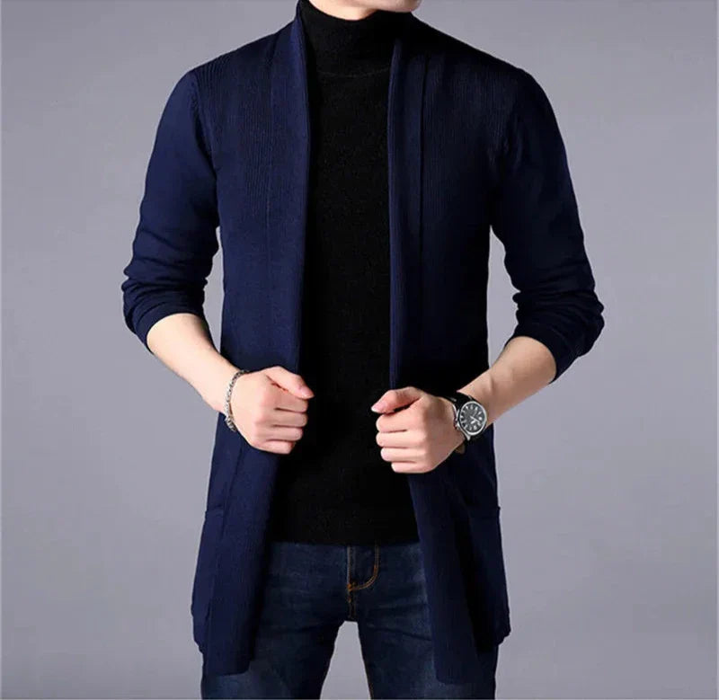 Levoire | Long Cardigan For Men Bleu foncé