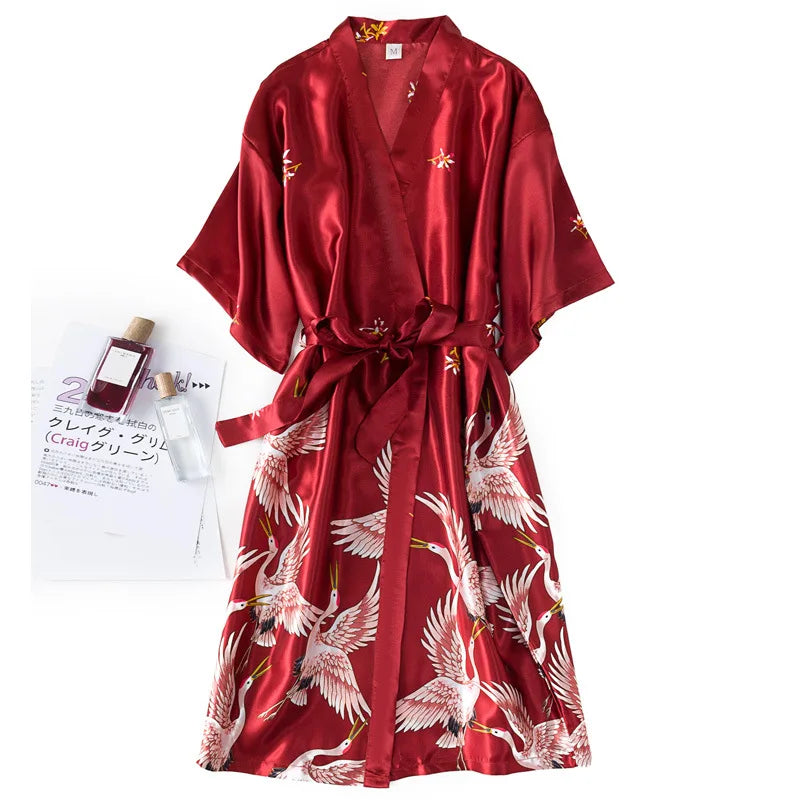 Levoire | Peignoir En Satin Rot