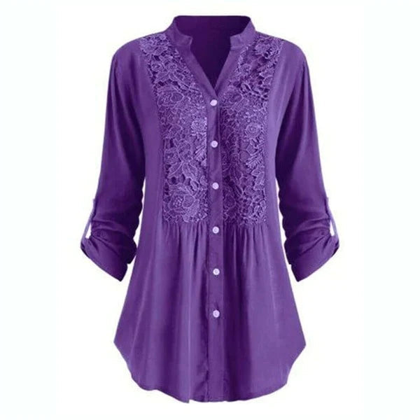 Levoire | Chemisier Long Avec Manches Bouffantes Pour Femmes Lilas