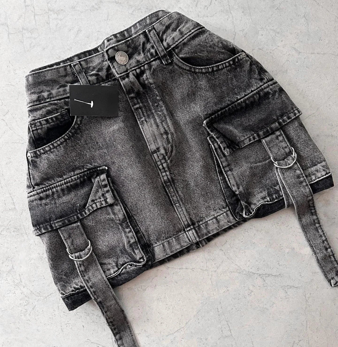 Levoire | A-Ligne Jupe En Denim De Couleur Unie