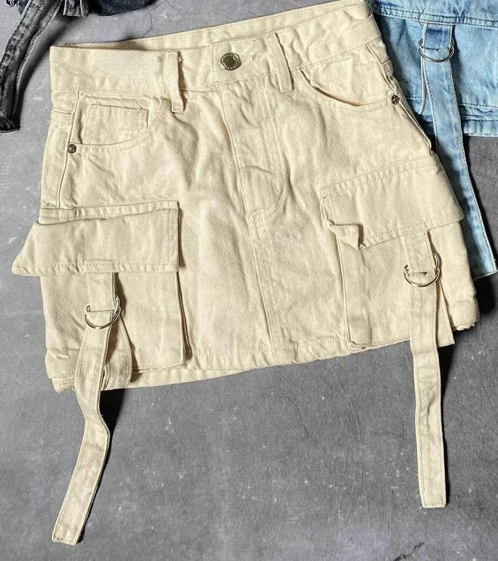 Levoire | A-Ligne Jupe En Denim De Couleur Unie