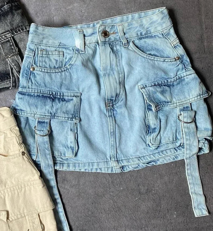 Levoire | A-Ligne Jupe En Denim De Couleur Unie