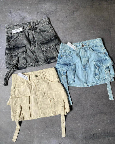 Levoire | A-Ligne Jupe En Denim De Couleur Unie