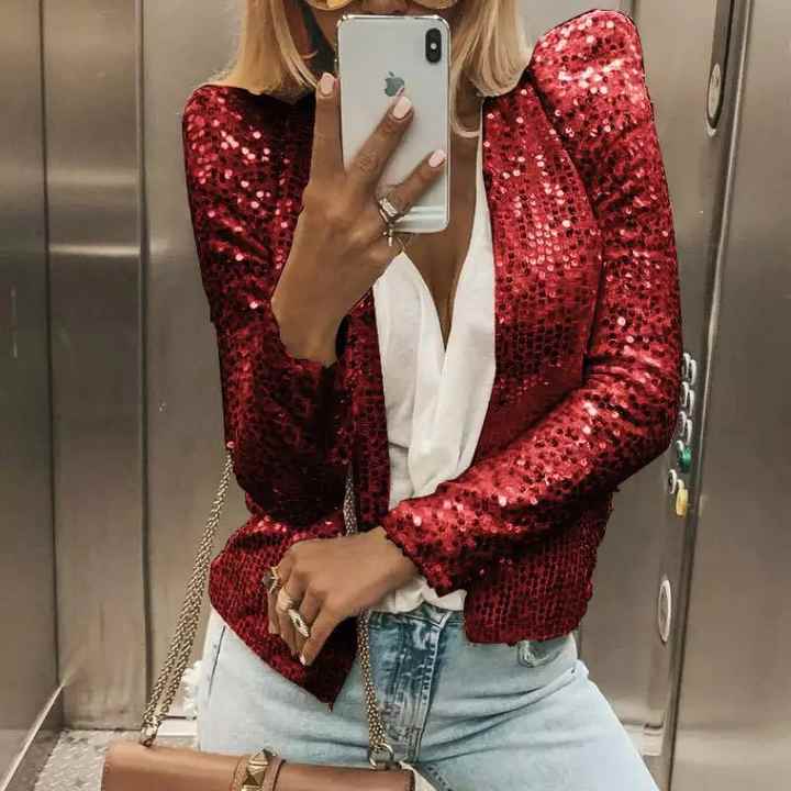 Levoire | Blazer À Sequins Élégant Pour Femmes Rot